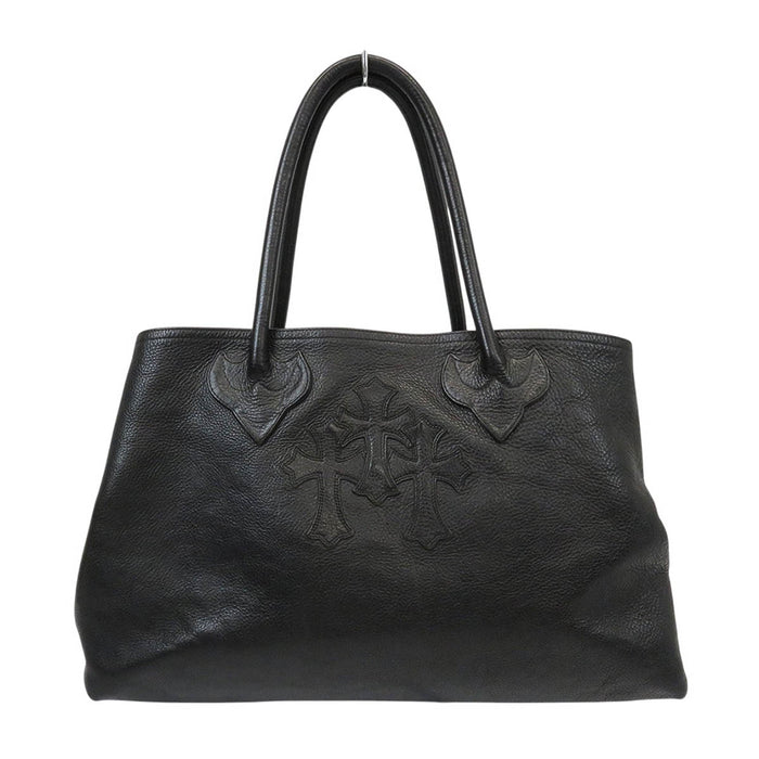 CHROME HEARTS  
CH 匕首拉链 皮革贴片 卷轴标签 标志 银色  
三墓十字 双扣 托特包