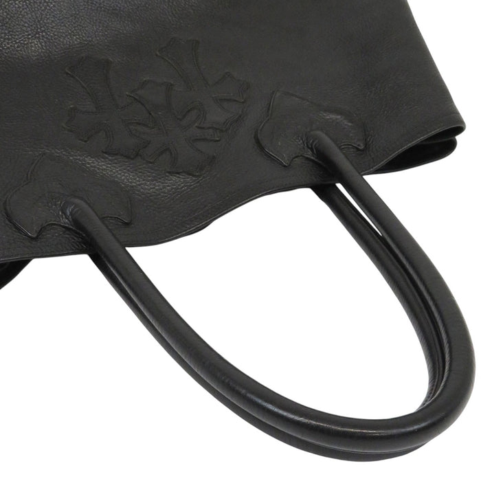 CHROME HEARTS 
CH ダガージップ レザーパッチ スクロールラベル ロゴ シルバー 
3セメタリークロス ダブルスナップ トートバッグ