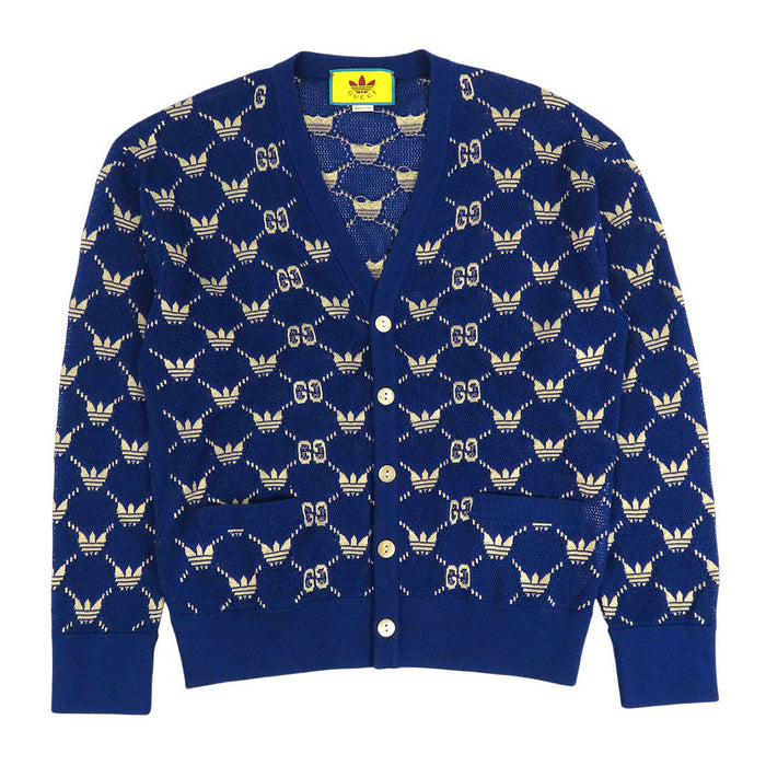 GUCCI 
adidas ロゴ Vネック メッシュ ニット アクリル混 ウール混 
アディダス コラボ GG トレフォイル カーディガン