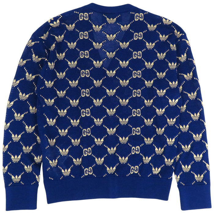 GUCCI 
adidas ロゴ Vネック メッシュ ニット アクリル混 ウール混 
アディダス コラボ GG トレフォイル カーディガン