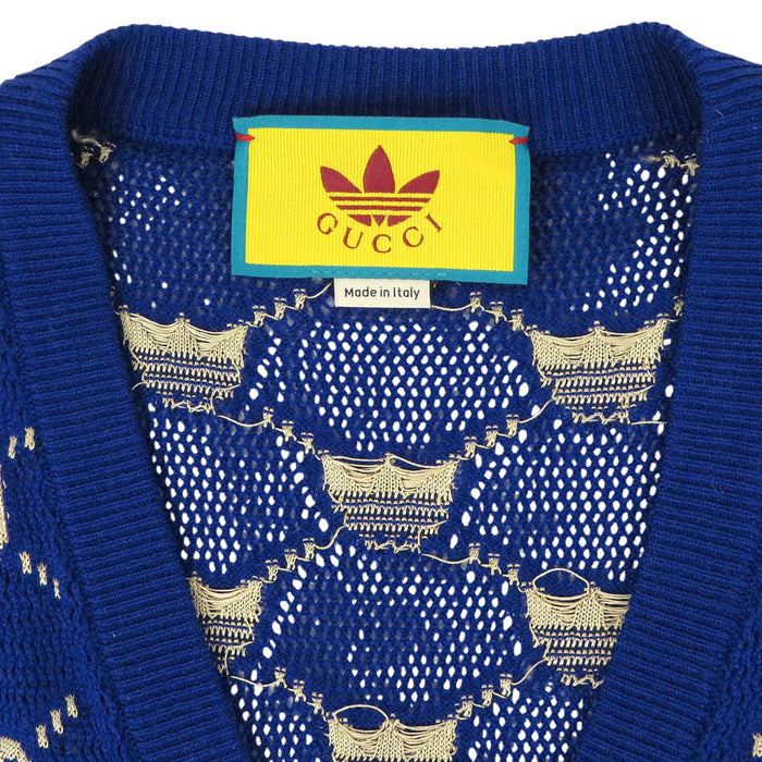 GUCCI 
adidas ロゴ Vネック メッシュ ニット アクリル混 ウール混 
アディダス コラボ GG トレフォイル カーディガン