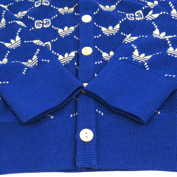 GUCCI 
adidas ロゴ Vネック メッシュ ニット アクリル混 ウール混 
アディダス コラボ GG トレフォイル カーディガン