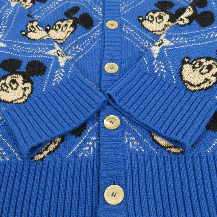 GUCCI 
Disney Mickey Mouse 総柄 Vネック ウール アルパカ混 
ディズニー コラボ ミッキーマウス GG カーディガン