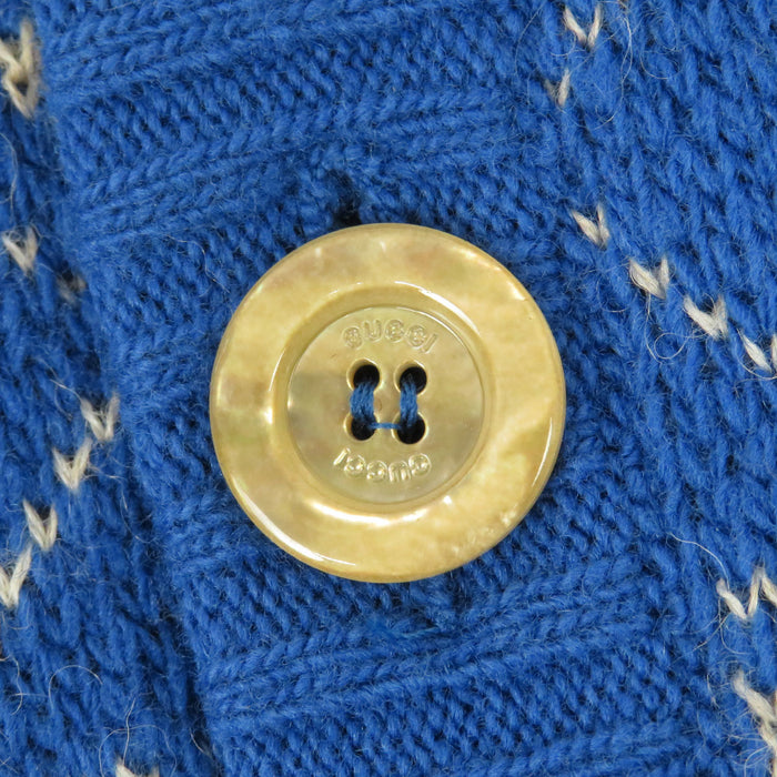 GUCCI 
Disney Mickey Mouse 総柄 Vネック ウール アルパカ混 
ディズニー コラボ ミッキーマウス GG カーディガン