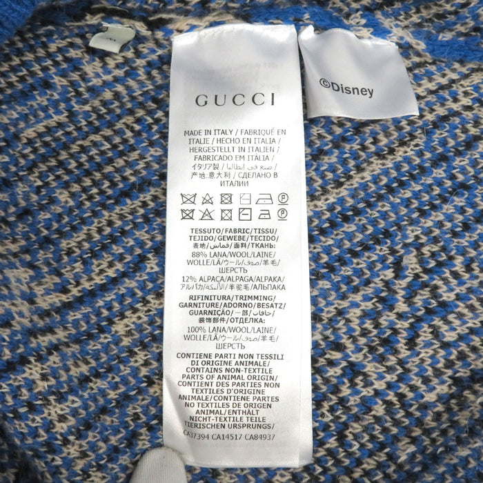 GUCCI 
Disney Mickey Mouse 総柄 Vネック ウール アルパカ混 
ディズニー コラボ ミッキーマウス GG カーディガン