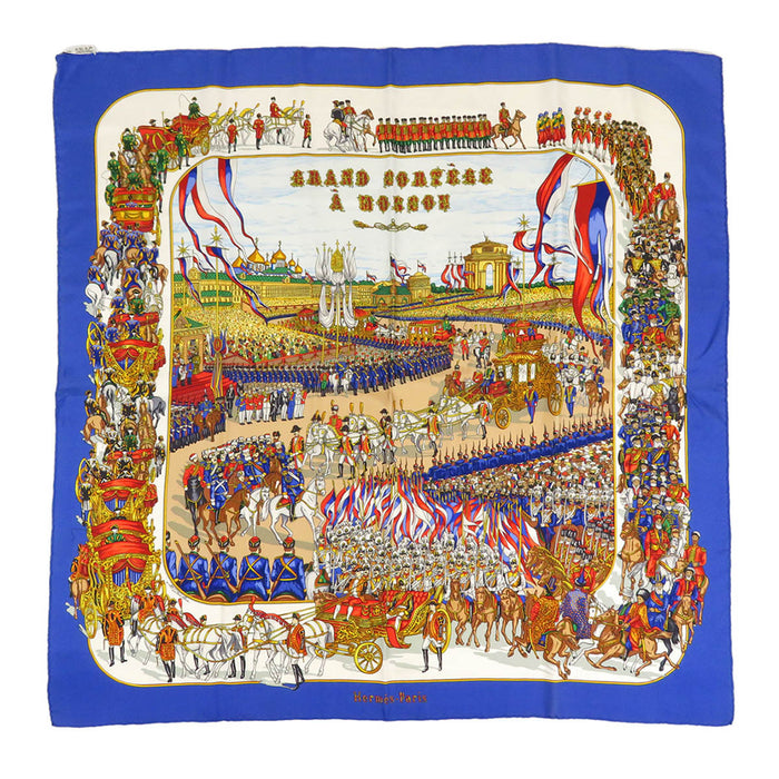 HERMES 
スカーフ 大判 シルク 
カレ 90 GRAND CORTEGE A MOSCOU モスクワ大行進