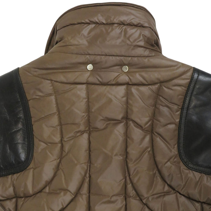 LOUIS VUITTON 
LV ロゴ ナイロン ハイネック RM082M MNB340PA5 
レザー ミックス 中綿 ジャケット