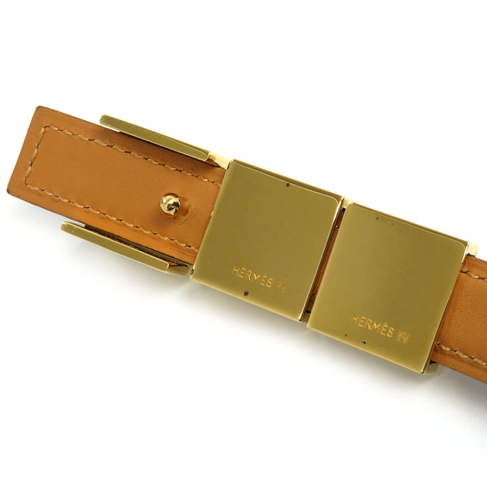 HERMES 
二連 レザー ゴールドカラーメタル 
メドール ベルト