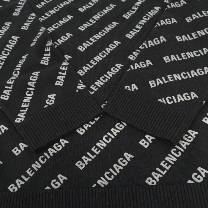 BALENCIAGA  
Logo All-Over Pattern 2022 Edition  
All-Over Logo Cashmere Crew Neck Knit
