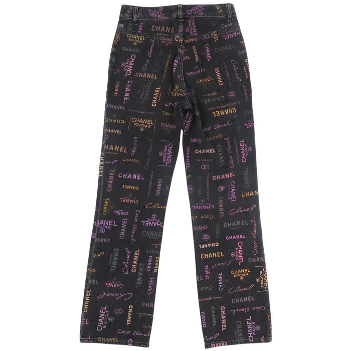 CHANEL 
COCO CC 31 RUE CAMBON コットン 
ココマーク ロゴ 総柄 デニムパンツ