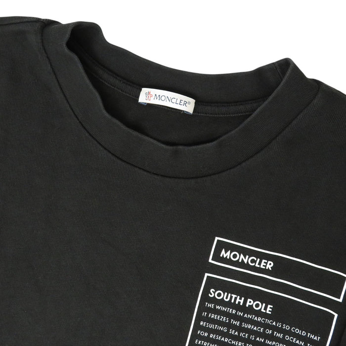 MONCLER 
Écusson Coton Fabriqué en 2022 
T-shirt à manches longues avec logo imprimé LS