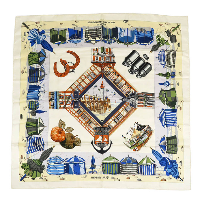 HERMES 
ノルマンディ海岸の魅力 スカーフ 大判 シルク 
カレ 90 CHARMES DES PLAGES NORMANDES