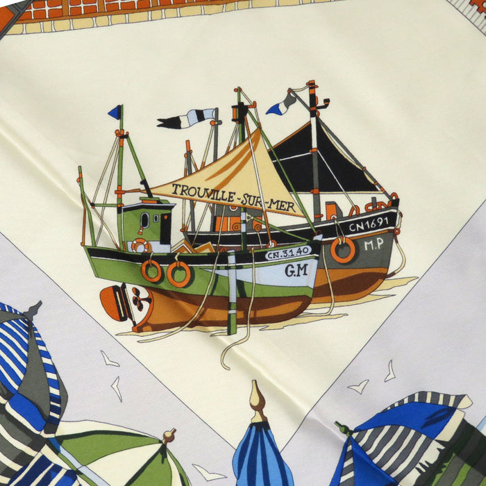 HERMES 
ノルマンディ海岸の魅力 スカーフ 大判 シルク 
カレ 90 CHARMES DES PLAGES NORMANDES