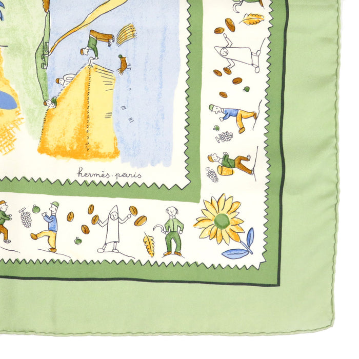 HERMES 
スカーフ 大判 シルク 
カレ 90 RETOUR A LA TERRE 故郷に帰る