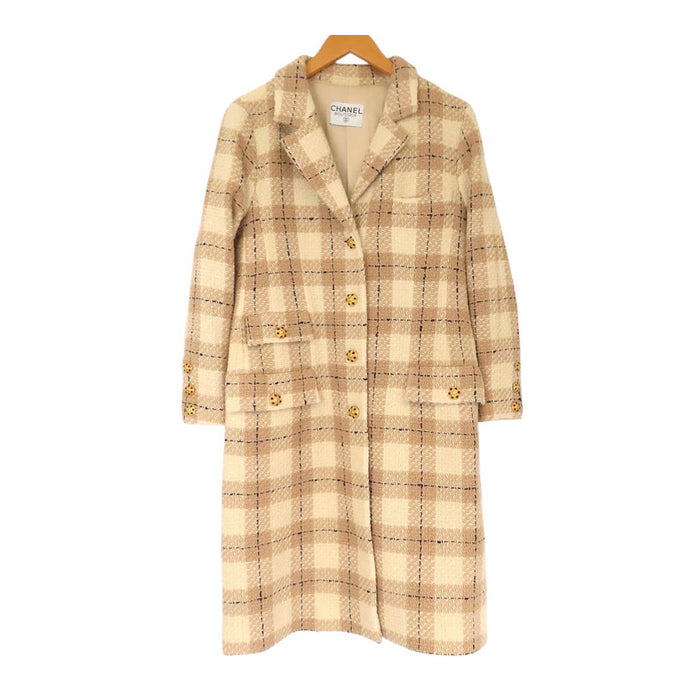CHANEL 
COCO CC ココボタン チェック柄 
ココマーク グリポワ ツイード コート
