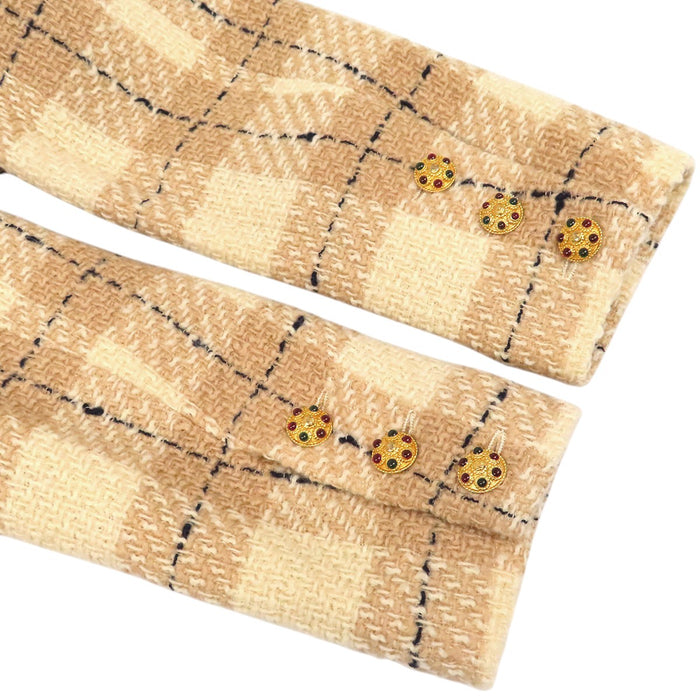 CHANEL 
COCO CC ココボタン チェック柄 
ココマーク グリポワ ツイード コート