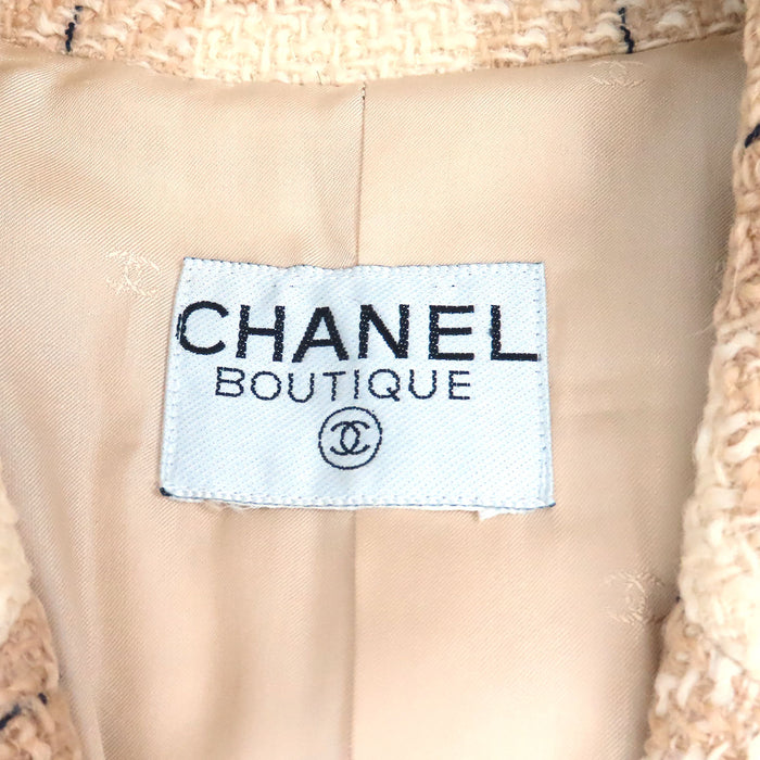 CHANEL 
COCO CC ココボタン チェック柄 
ココマーク グリポア ツイード コート