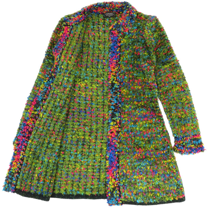 CHANEL 
ミックス ニット 
ツイード ロング カーディガン