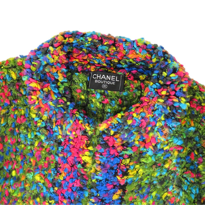 CHANEL 
ミックス ニット 
ツイード ロング カーディガン