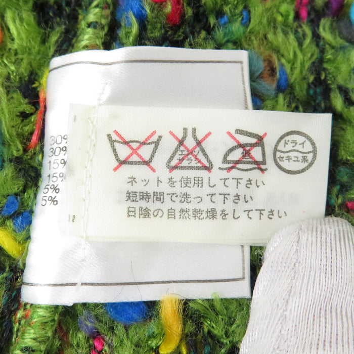 CHANEL 
ミックス ニット 
ツイード ロング カーディガン