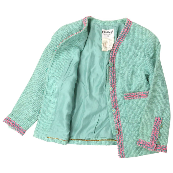 CHANEL 
94P COCO CC ヴィンテージ ココボタン ロゴ 
ココマーク ウェーブ トリム ツイード セットアップ