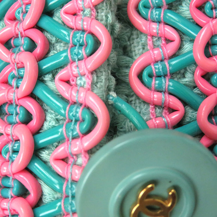 CHANEL 
94P COCO CC ヴィンテージ ココボタン ロゴ 
ココマーク ウェーブ トリム ツイード セットアップ