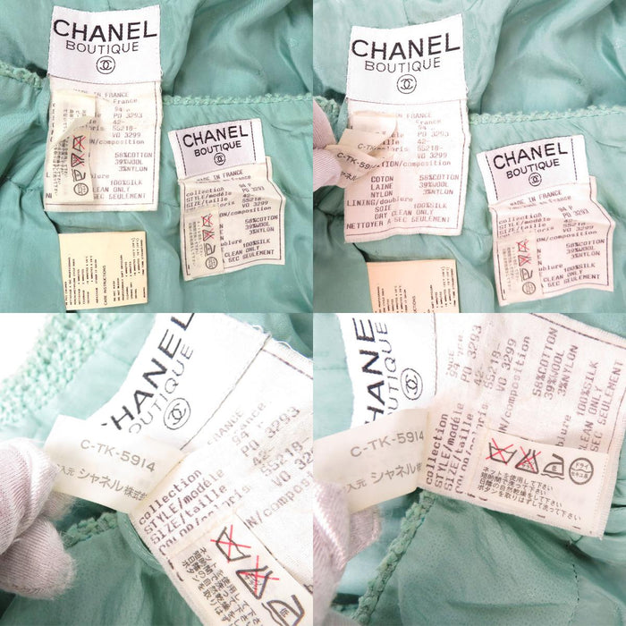 CHANEL 
94P COCO CC ヴィンテージ ココボタン ロゴ 
ココマーク ウェーブ トリム ツイード セットアップ