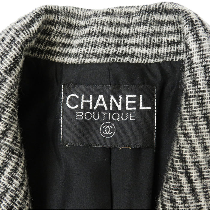 CHANEL 
ロゴボタン シングル 
ウール ロング ジャケット