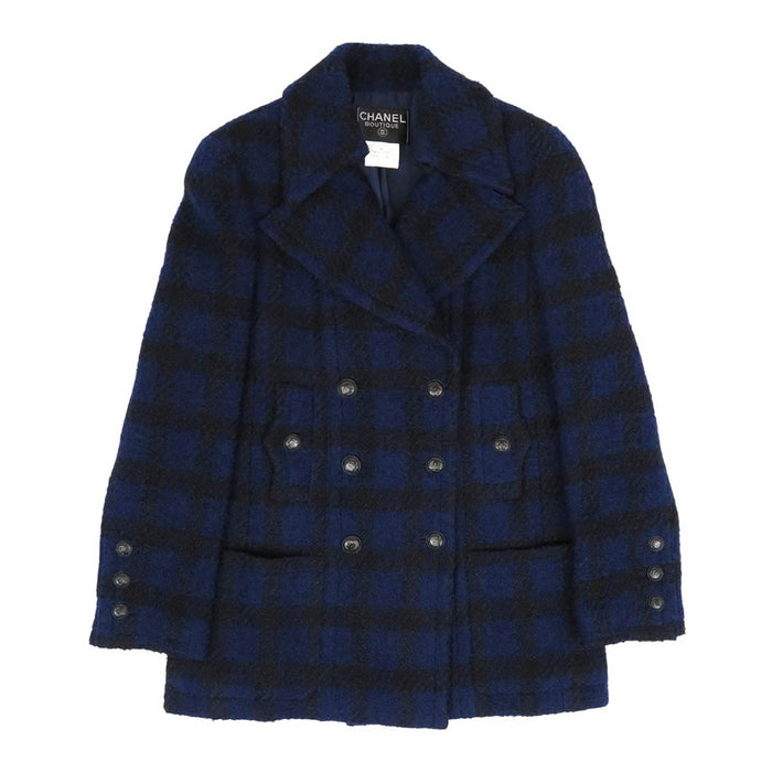 CHANEL 
96A ヴィンテージ COCO CC ココボタン ウール 
ココマーク チェック柄 ツイード ジャケット