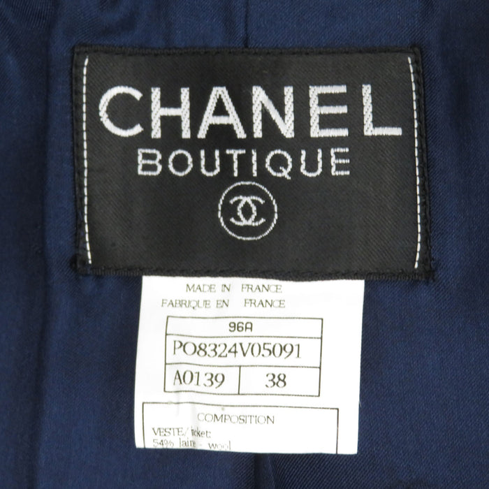 CHANEL 
96A ヴィンテージ COCO CC ココボタン ウール 
ココマーク チェック柄 ツイード ジャケット