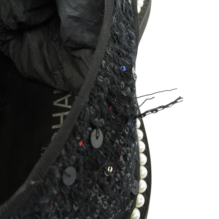 CHANEL 
COCO CC ツイード レースアップ フェイクパール 
ココマーク スパンコール ローカットスニーカー