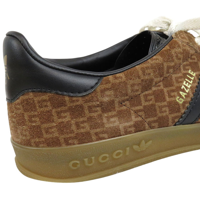 GUCCI  
阿迪达斯 盖泽尔 全图案 麂皮 皮革 系带  
adidas 联名 GAZELLE 标志 低帮 运动鞋