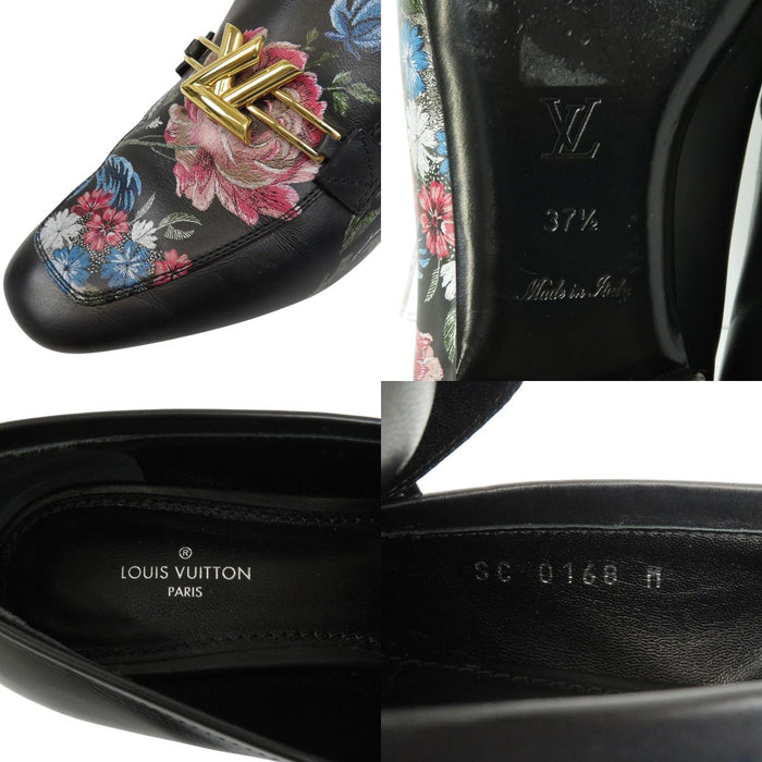 LOUIS VUITTON 
LV 花柄 レザー 
アッパーケース ライン ローファー