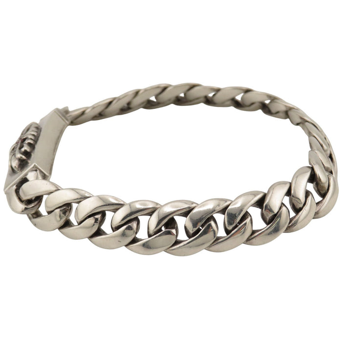 CHROME HEARTS  
22链 铂金宝石 银质  
婴儿花纹十字架 身份证 手链 红宝石 22链