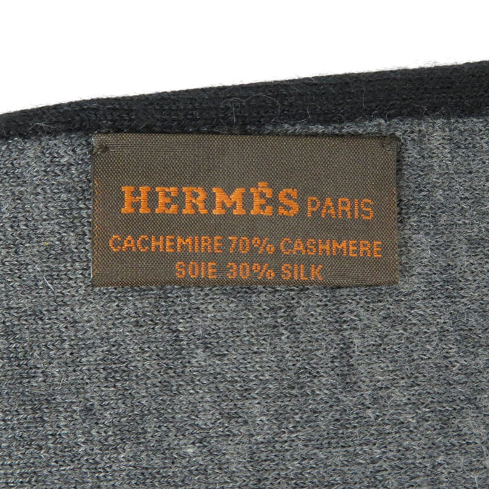 HERMES 
Hロゴ アッシュ カシミヤ シルク リバーシブル 
アレ ルトゥール マフラー