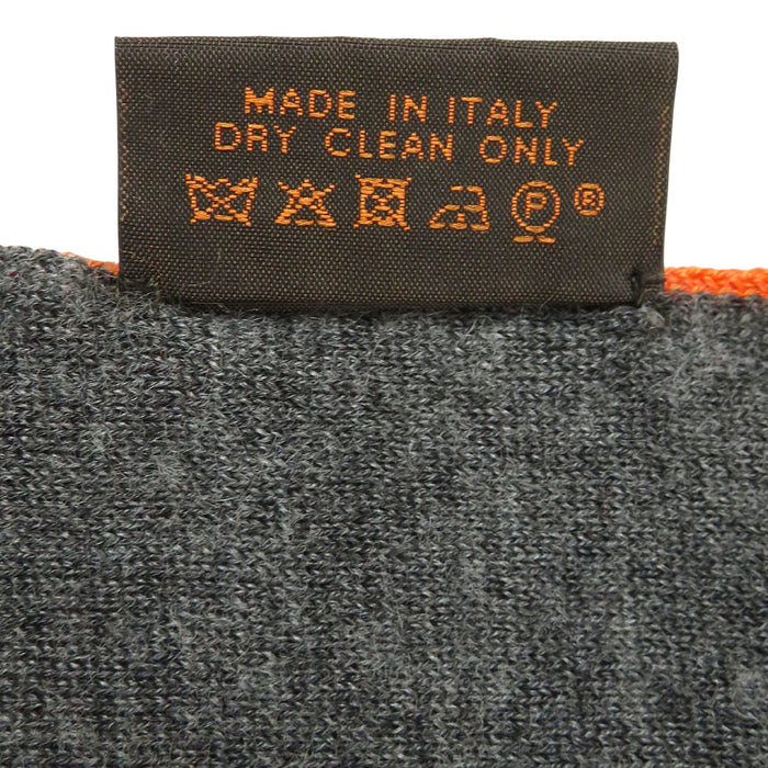 HERMES 
Hロゴ アッシュ カシミヤ シルク リバーシブル 
アレ ルトゥール マフラー