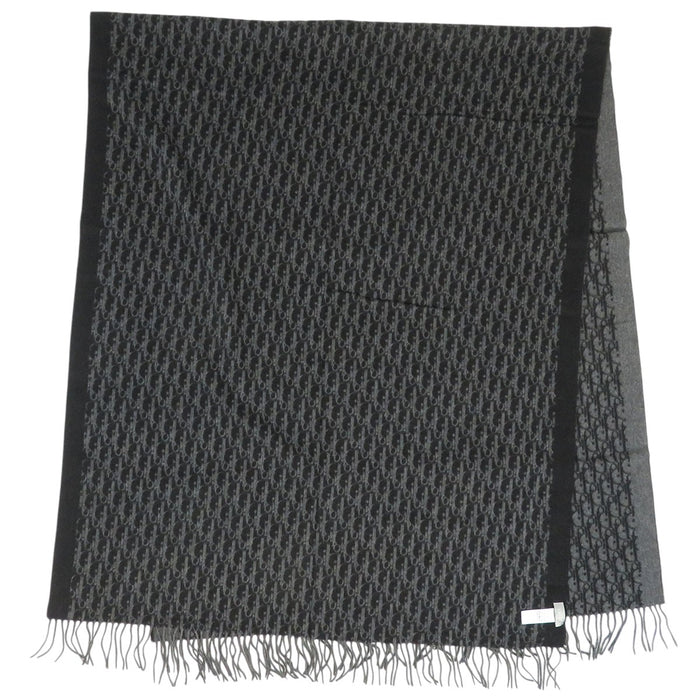 Dior 
ロゴ 総柄 フリンジ 
オブリーク シルク マフラー