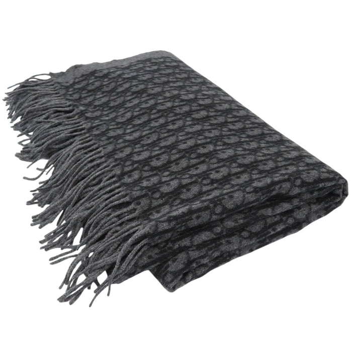 Dior 
ロゴ 総柄 フリンジ 
オブリーク シルク マフラー