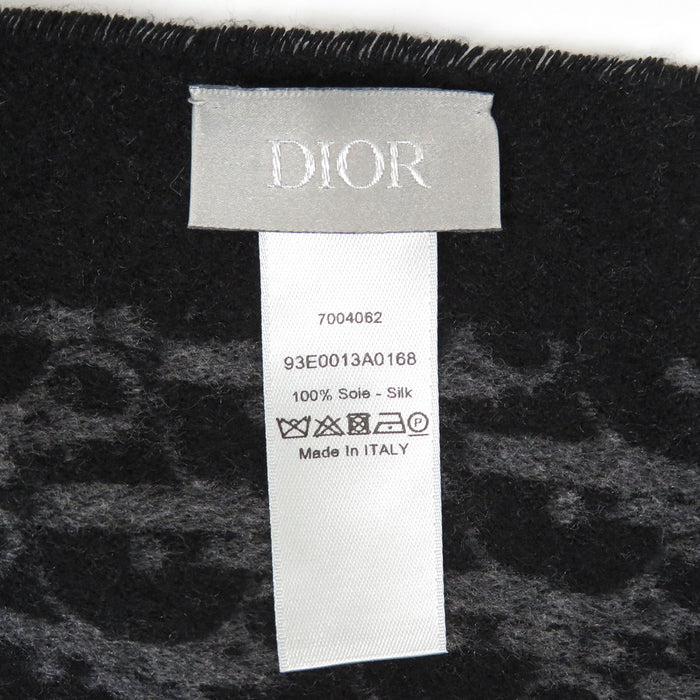 Dior 
ロゴ 総柄 フリンジ 
オブリーク シルク マフラー
