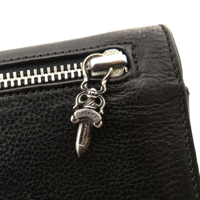 CHROME HEARTS  
CH 匕首拉鍊 銀飾  
十字球扣 皮革 錢包