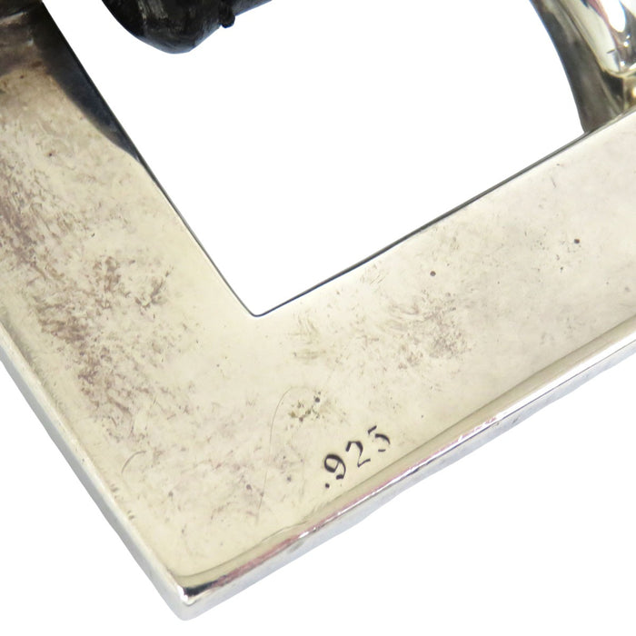 CHROME HEARTS 
CHプラス クロス シルバー レザー 
ピラミッド プラス バックル ベルト