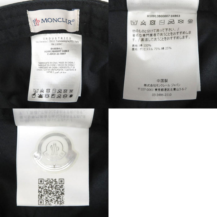 MONCLER 
2022年製 コットン 
BASEBALL ロゴ ベースボール キャップ