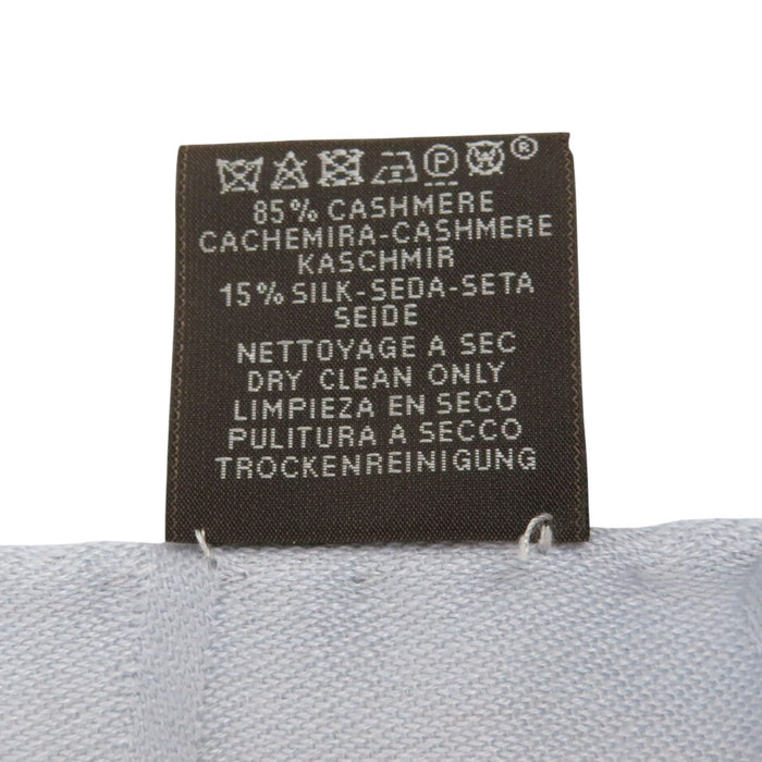 HERMES 
H アッシュ ロゴ カシミヤ シルク混 カシシル フリンジ 
ニュー リブリス ストール