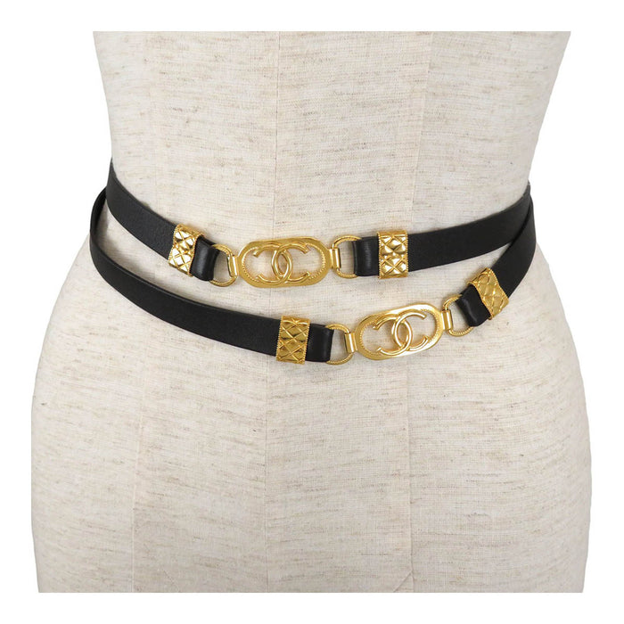 CHANEL 
COCO CC ロゴ ゴールドカラーメタル レザー B21C 
ココマーク ベルト