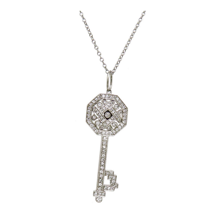 TIFFANY&Co. 
Collier clé octogone diamant