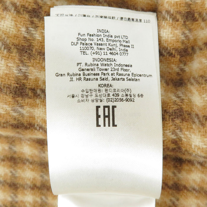 FENDI 
フード フリンジ ウール混 カシミヤ混 
ロゴ ケープ