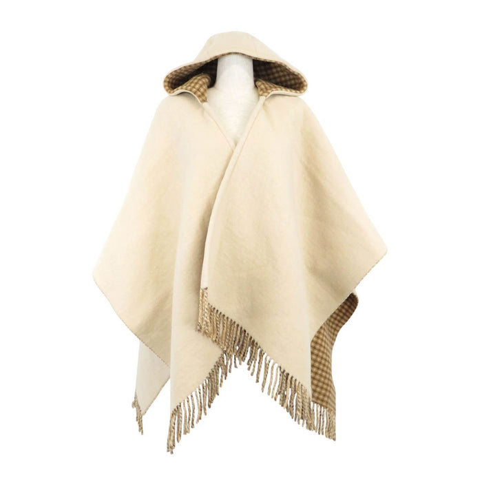 FENDI 
フード フリンジ ウール混 カシミヤ混 
ロゴ ケープ