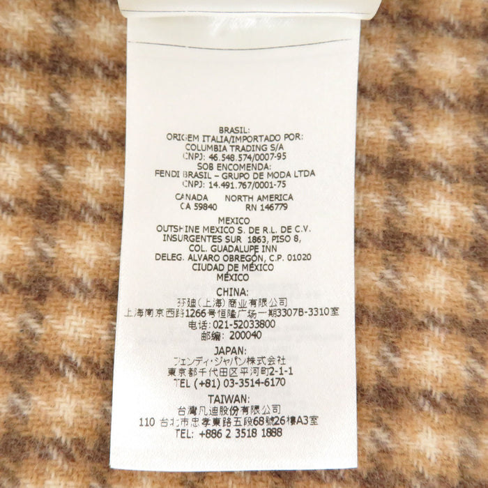 FENDI 
フード フリンジ ウール混 カシミヤ混 
ロゴ ケープ