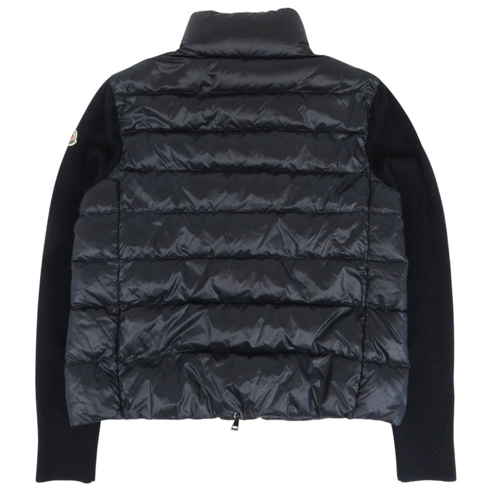MONCLER 
ワッペン ダブルジップ ナイロン ウール 2023年製 
CARDIGAN TRICOT ニット 切替 ダウンジャケット