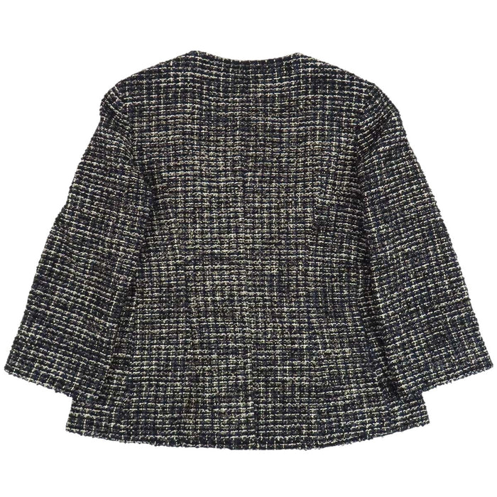CHANEL 
ビジュー 
ツイード ノーカラー ジャケット